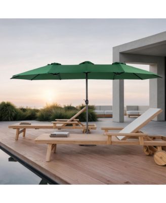 14.8Ft Double Sided Outdoor Umbrella Rectangular Large with Crank, No Base