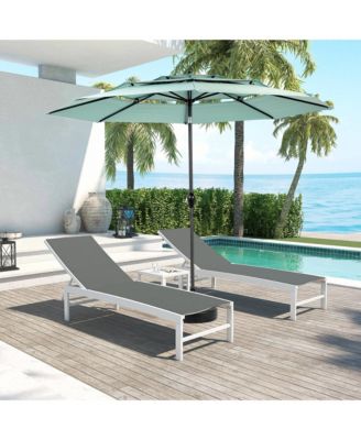 10ft 3 Tier Auto-Tilt Umbrella, Outdoor Patio Aluminium Market Umbrella, No Base