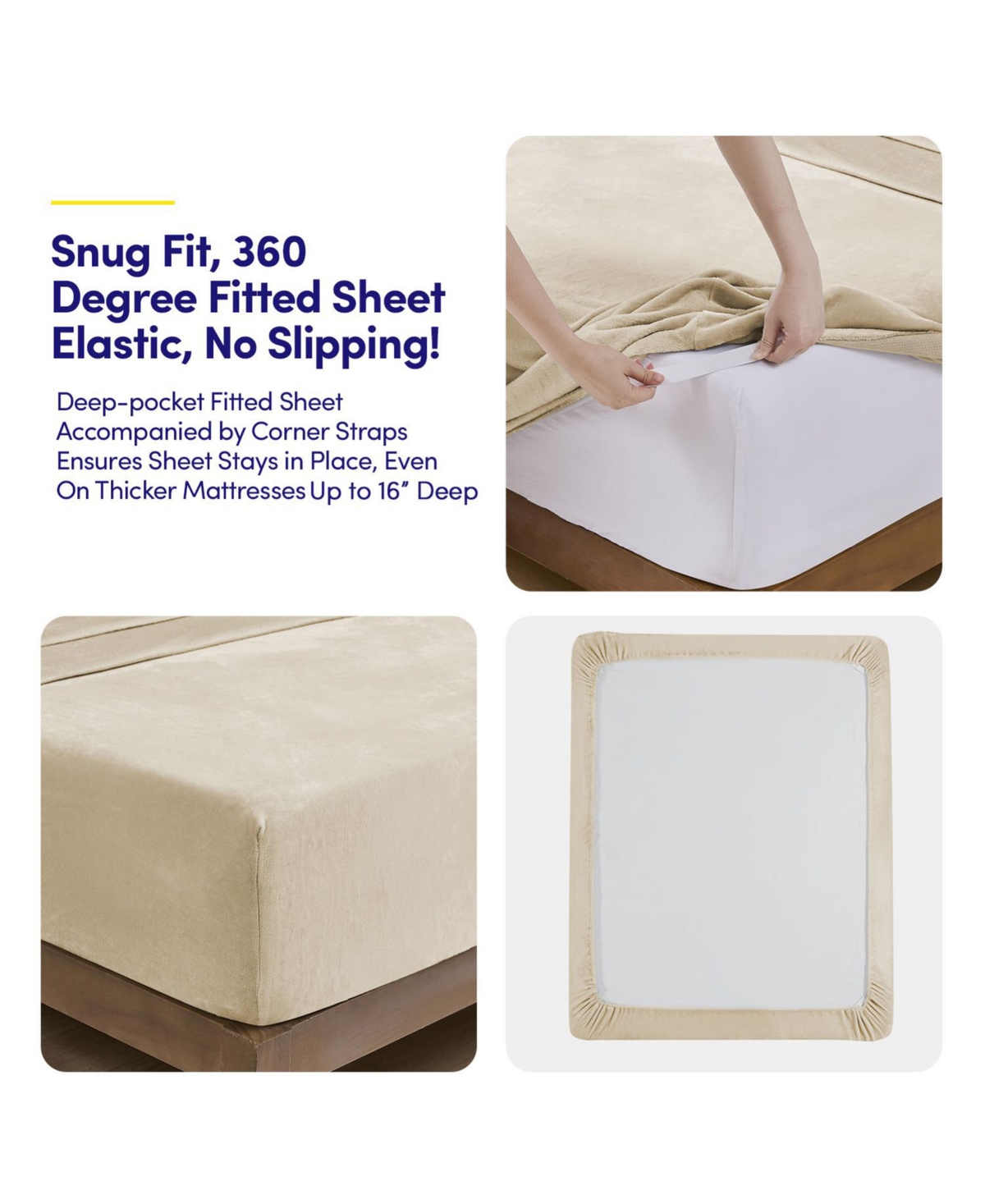 Sweet Home Collection Ultra Soft Microplush Solid Fleece -Pc. Sheet Set
