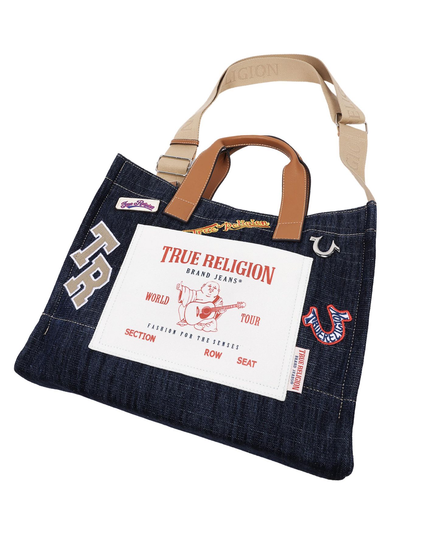 Женская сумка True Religion Andy Multi Patch Medium Tote, цвет: Тёмный джинсовый — фото 8
