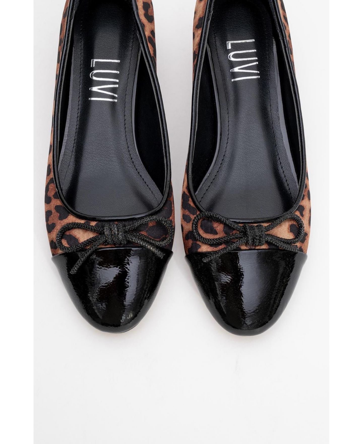 Женские балетки Prologue Shoes Julien с бантом на устойчивом каблуке, цвет: Леопардовый — фото 4
