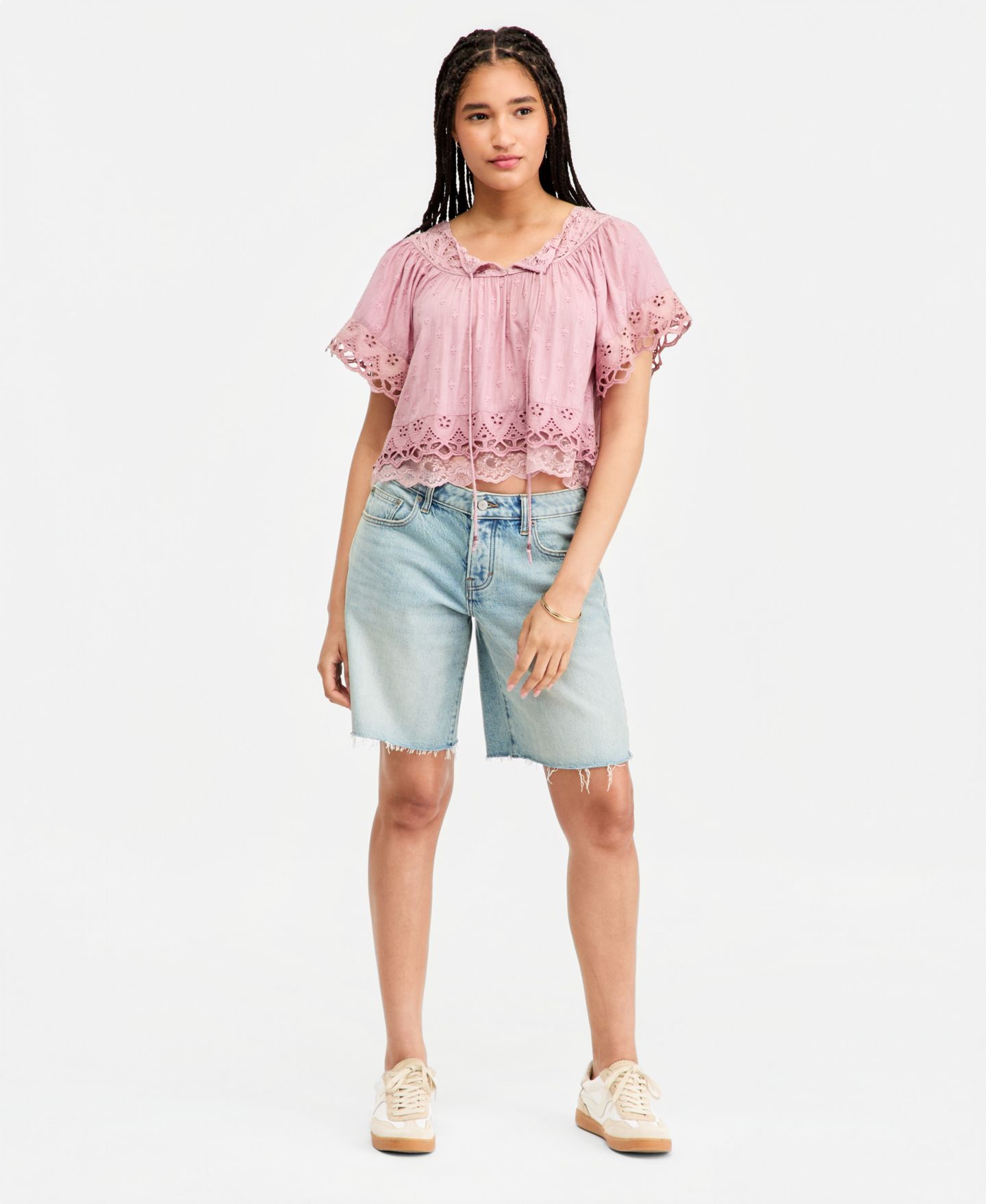 Женские шорты Lucky Brand Low-Slung Baggy Bermuda, цвет: Варёный — фото 1