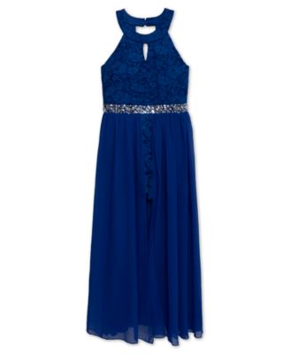 Girls' 7-16 Maxi Round Neck Dress 