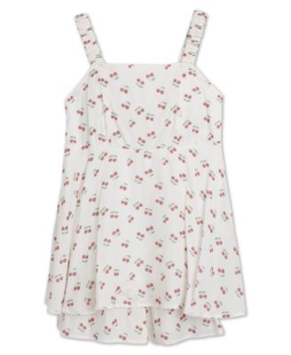 Girls' 7-16 Square Neck Sleeveless Romper Dress