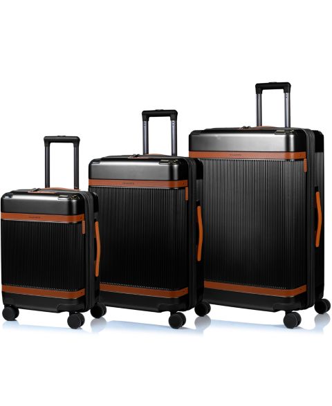 Чемоданы CHAMPS 3-Piece Vintage-Like Air Hardside Luggage Set, цвет: Чёрный
