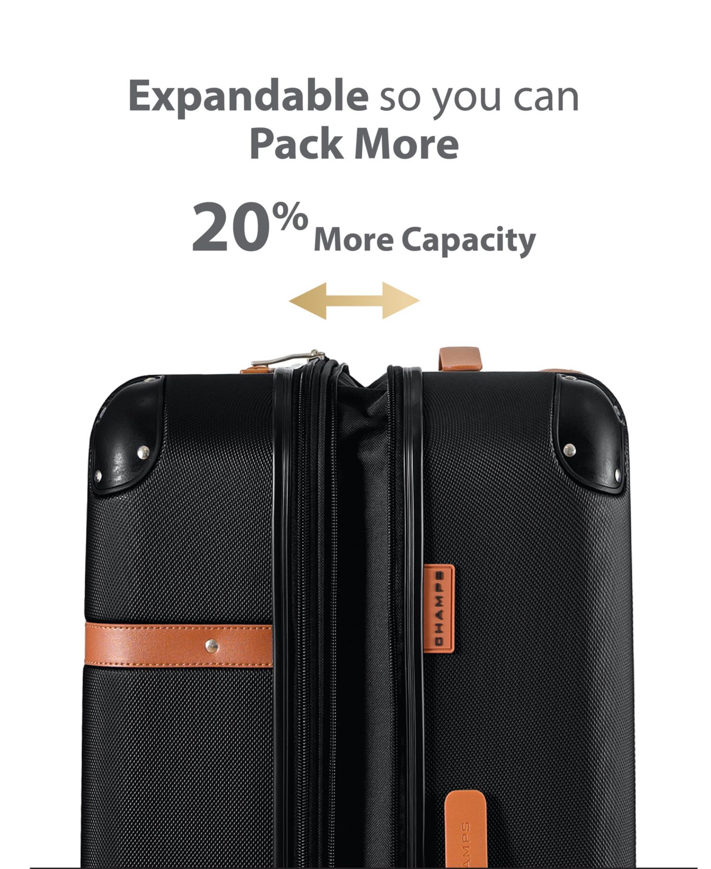 Чемоданы CHAMPS 2-Pc. Vintage Hardside Luggage Set, цвет: Чёрный — фото 10