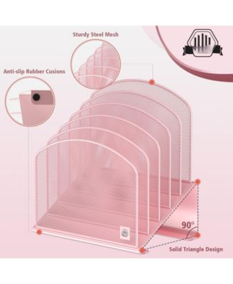 Inclined Desk File Organizer Metal Rack Sorter