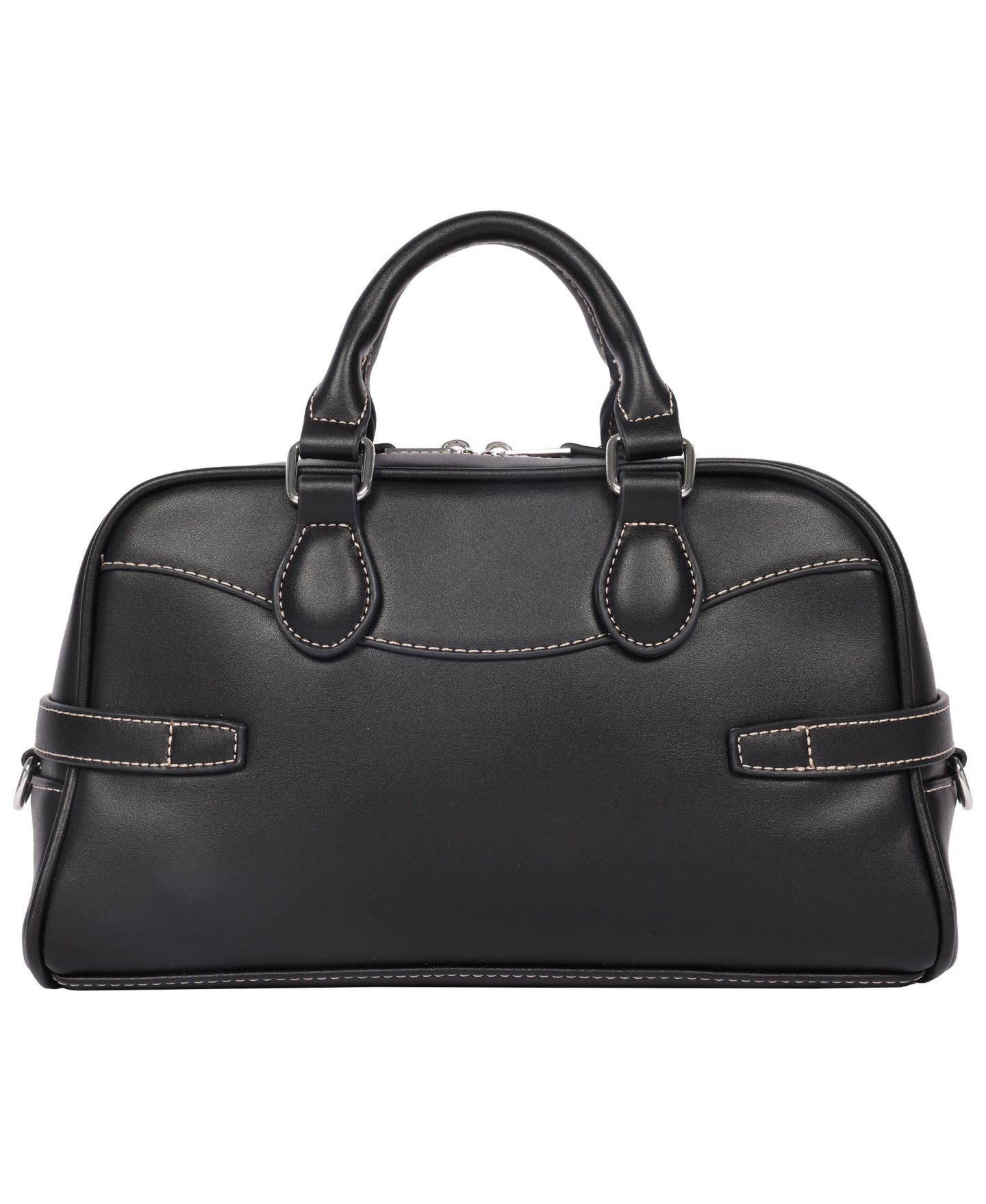 Женская сумка True Religion Brooks Smooth PU Belted Satchel - Top Handle Satchel with Detachable Crossbody Strap, цвет: Чёрный — фото 4