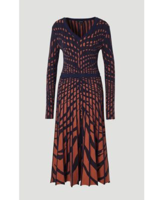 Women's Zebra Jacquard Knit Midi Dress