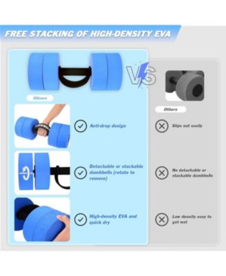 Aquatic Exercise Dumbbells Water Dumbbell Pool Resistance Aquatic Fitness Barbells with 4 High-Density EVA Foam Pool Weights Dumbbells