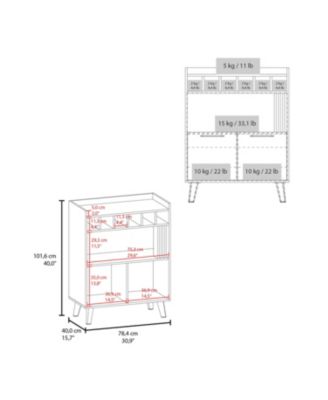 Wengue Bar Cabinet with Storage and Modern Conical Legs