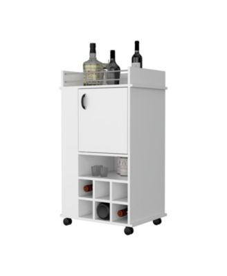 Bar Cart with 2 Cabinets with Casters Finish