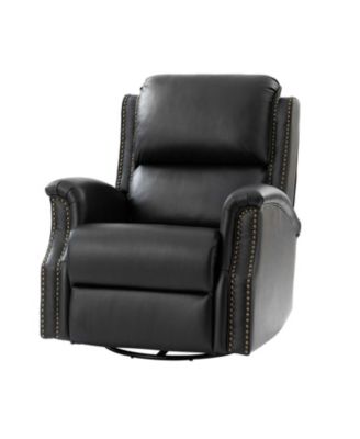 Felisa Traditional Swivel Rocker Manual Genuine Leather Recliner