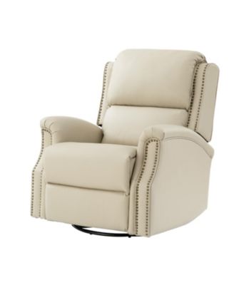 Felisa Traditional Swivel Rocker Manual Genuine Leather Recliner