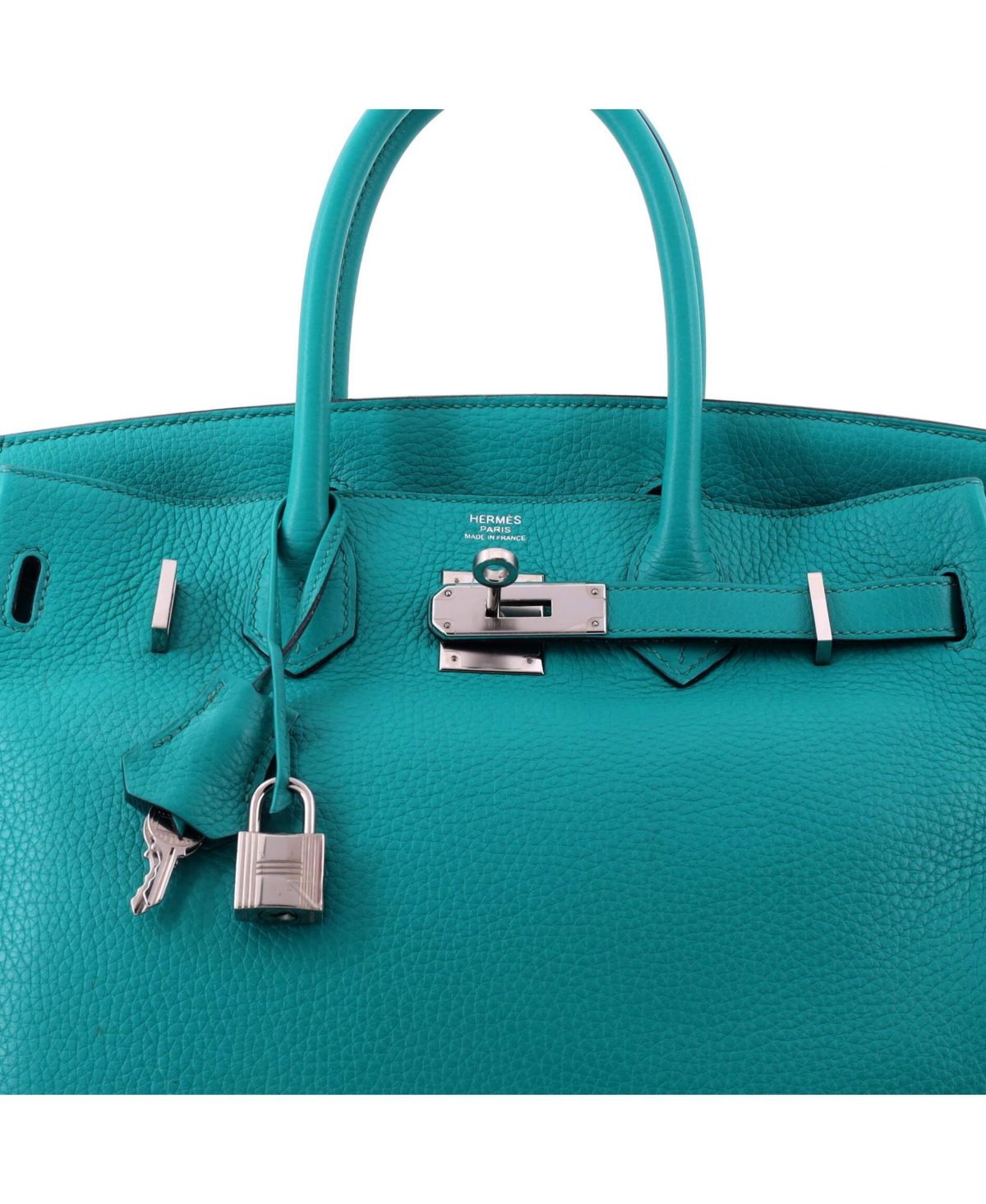 Pre-Owned HERMES Birkin 30 Handbag Clemence with Palladium Hardware