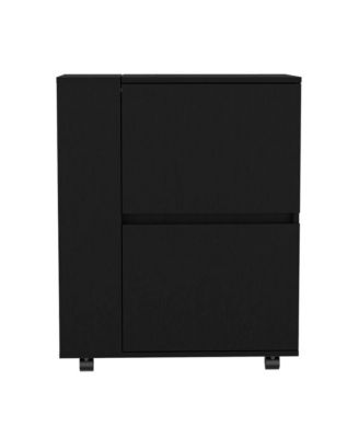 Belleville Bar Cart with Dual Cabinets and Mobile Design
