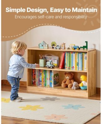 Montessori Bookshelf, 35.4 in Width Toy Storage Organizer, 2