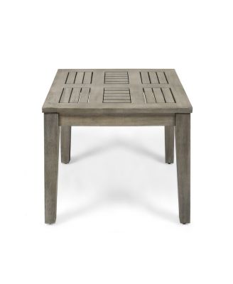 Wood Outdoor Side Table, 20"x20"x15.75" Patio Accent