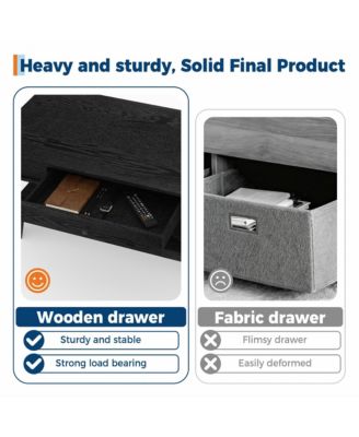 Coffee Table Center Table with Drawer and Storage Shelf, Large Coffee Tables Living Room, Sturdy and Easy to Clean