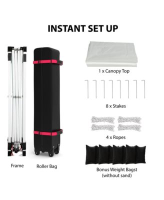 10' x 10' Pop-Up Canopy Tent w/ One-Person Center Lock, UPF 50+ Waterproof 150D Oxford Fabric, Portable Wheeled Carry Bag