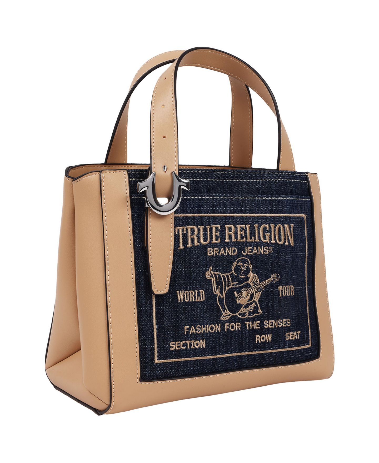 Женская сумка True Religion Arvin Buddha Motif Crossbody Tote, цвет: Тёмный джинсовый — фото 2