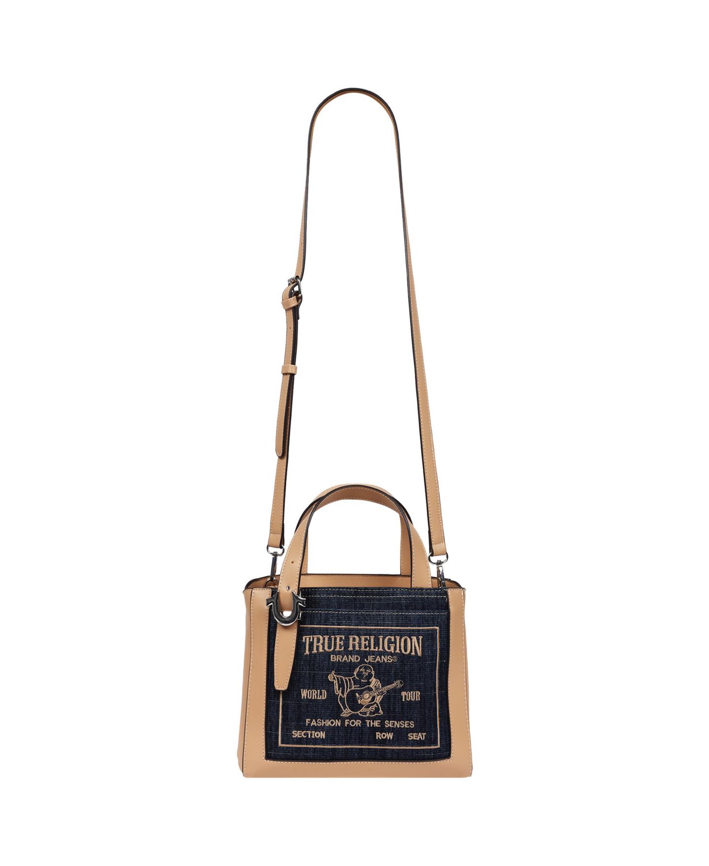 Женская сумка True Religion Arvin Buddha Motif Crossbody Tote, цвет: Тёмный джинсовый — фото 6