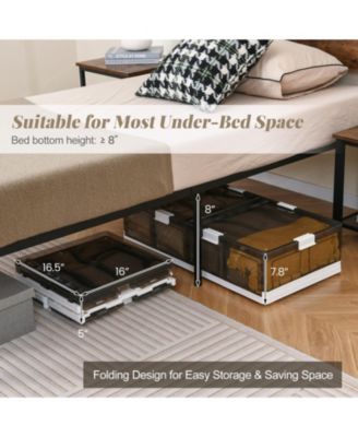 2-Pack Under-Bed Rolling Storage Containers with 44 lbs Capacity and Folding Design