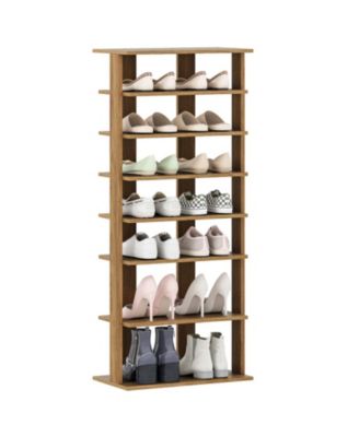 7-Tier Vertical Double-Row Shoe Rack with Anti-Tipping Device