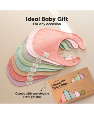 8pk Quin Baby Bibs for Drooling and Teething, Cotton Drool Bibs, Newborn Baby Boys, Baby Girls Bibs