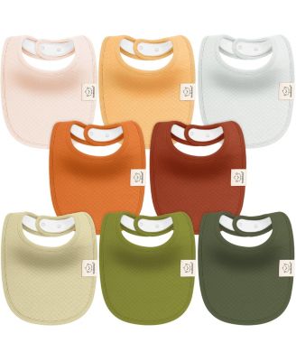 8pk Quin Baby Bibs for Drooling and Teething, Cotton Drool Bibs, Newborn Baby Boys, Baby Girls Bibs