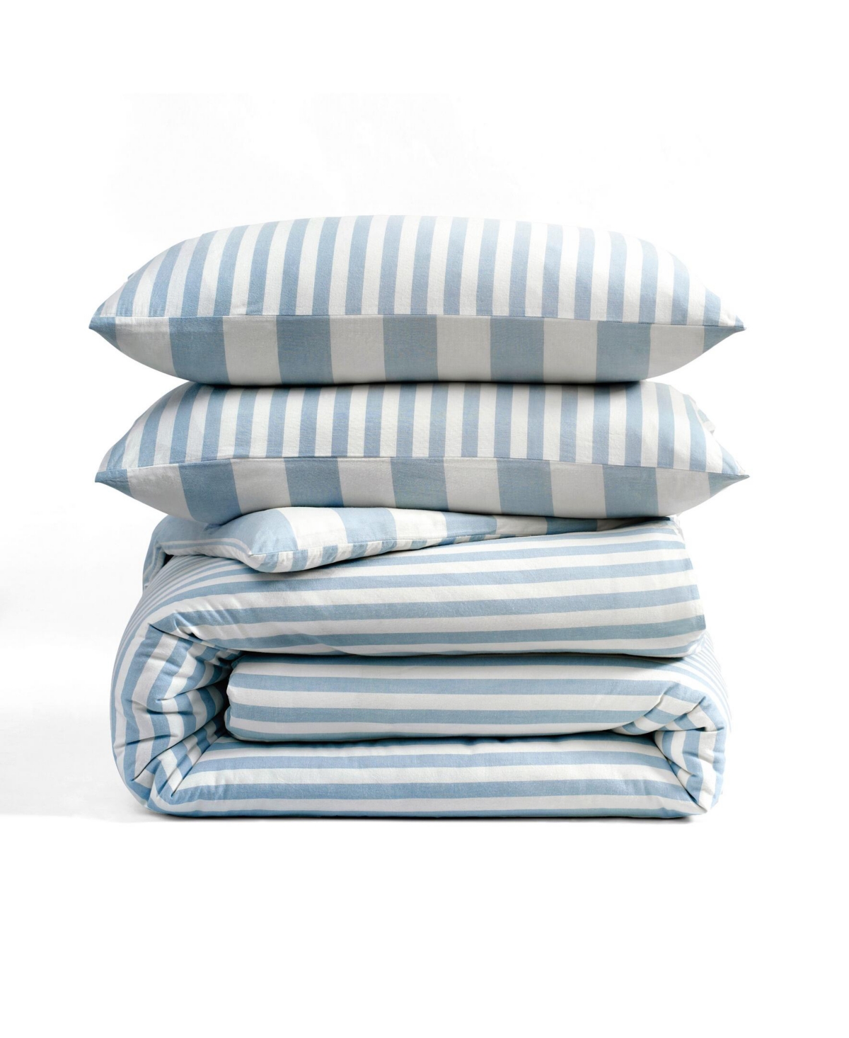 Dkny Reversible Stripe Vintage Washed Cotton 3-Pc. Duvet Set