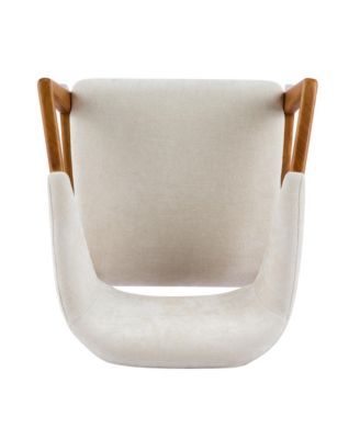 Dining Chair Set of 2, Chenille Upholstered Armchair, Wooden Kitchen Chairs with Curved Backrest for Dining Room, Small Spaces