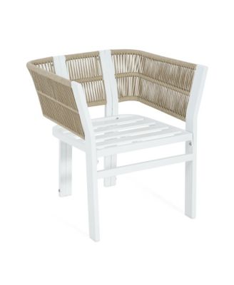 All-Weather Outdoor Dining Chair Set of 2 with Aluminum Frame and Cushion, for Backyard and Garden Seating