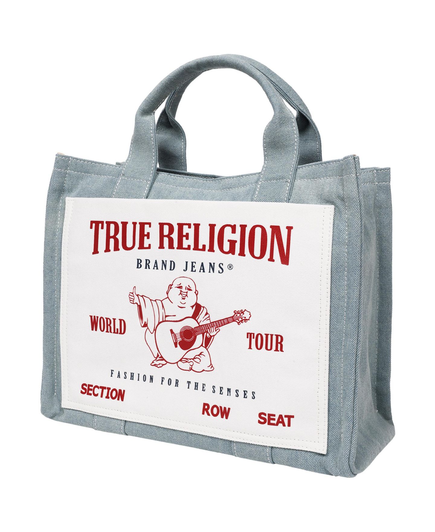 Женская сумка True Religion Ace Mega Pocket Buddha Tote - Denim World Tour, цвет: Джинсовый — фото 3
