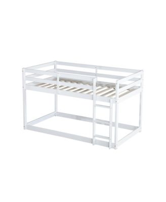 Solid Wooden, Solid Rubber Wooden Bunk Bed with Ladder