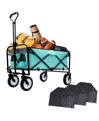 360lbs Collapsible Storage Wagon Utility Carts with Strapping System, 3-Piece Liner