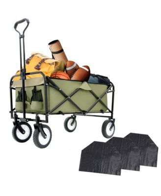 360lbs Collapsible Storage Wagon Utility Carts with Strapping System, 3-Piece Liner