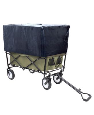 360lbs Collapsible Storage Wagon Utility Carts with Strapping System, 3-Piece Liner