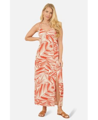 Women's Sleeveless V-Neck Cross Back Maxi Dress