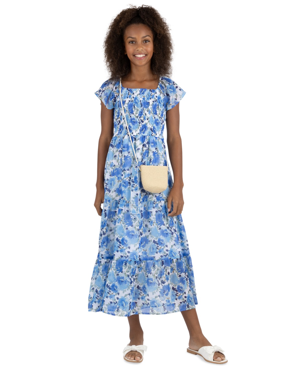 Сумки Speechless Girls' 7-16 Maxi Ruffle Square Neck Dress with — фото 1