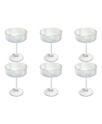 Stax Optic Twist Coupe Glasses, Set of 6
