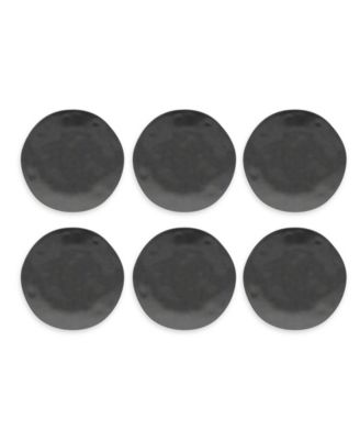 Planta Matte Black Melamine Dinner Plates, Set Of 6