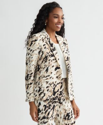 Women's Animal-Print One-Button Blazer