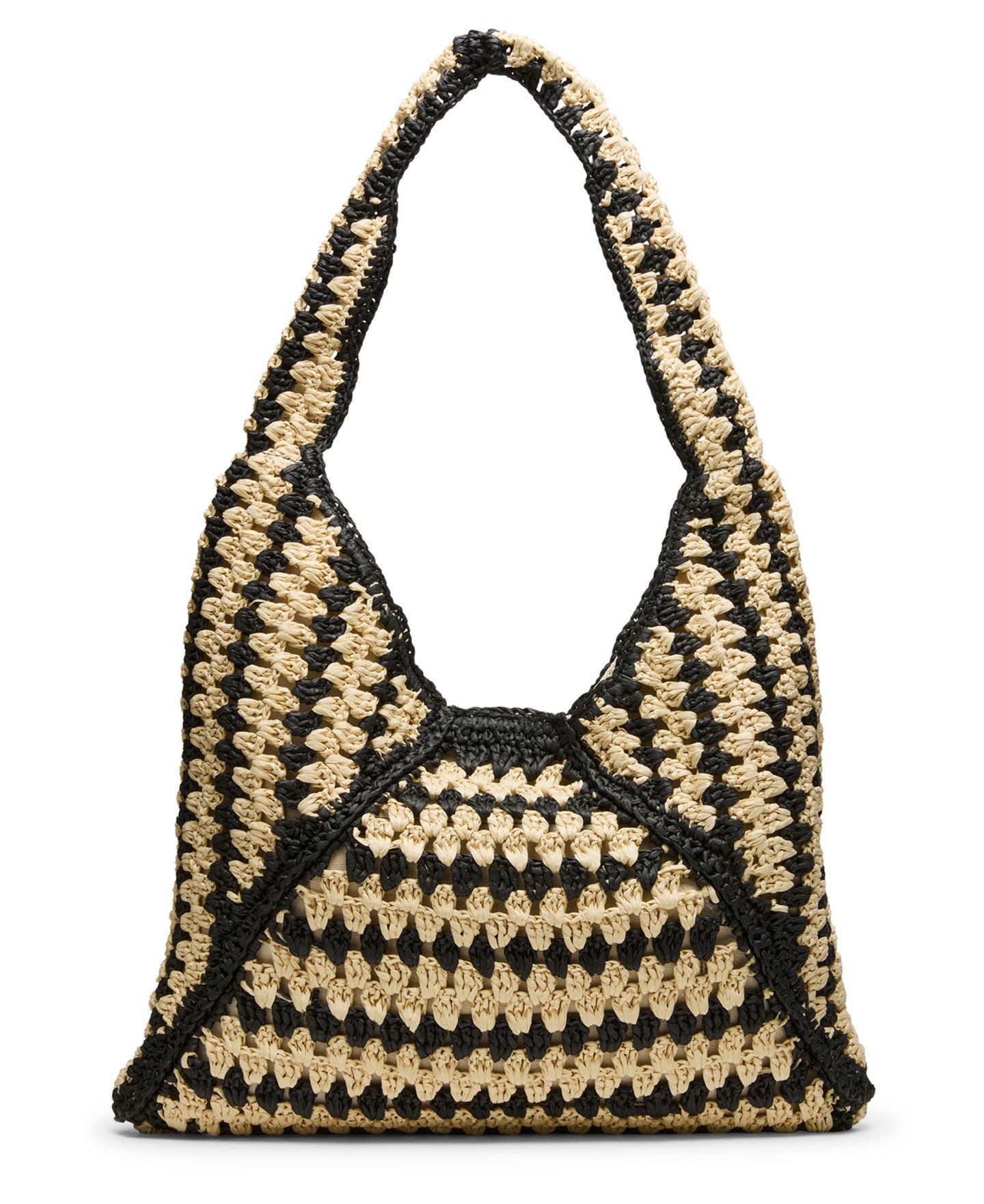 Женская сумка Steve Madden Voodoo Raffia Large Hobo Handbag, цвет: Чёрный — фото 1