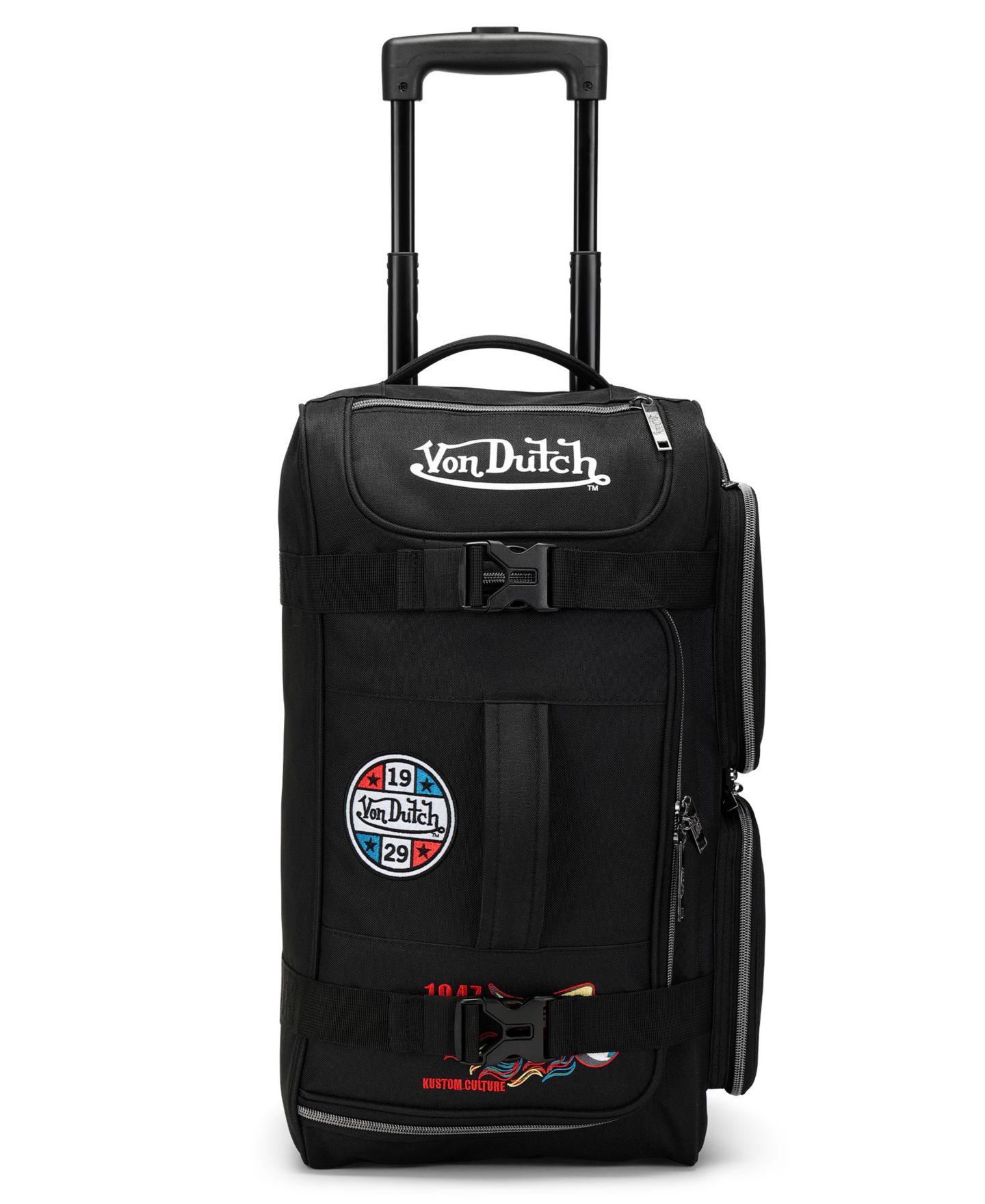 Сумка Von Dutch Signature Patch 28" Checked Rolling Duffel — фото 7