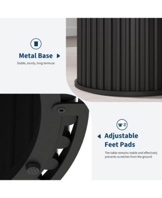 47" Round Dining Table for 4-6 Diners, with a Robust Wave-Shaped Metal Pedestal Base