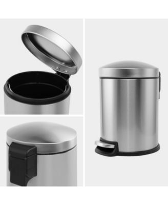 5 Liter / 1.3 Gallon Stainless Steel Step Trash Can with Soft Close Lid for Bathroom, Office, Kitchen, Bedroom