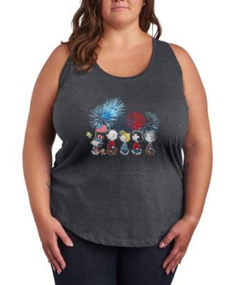 Plus Size Peanuts USA Parade Racerback Graphic Tank Top
