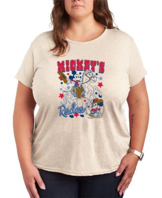 Plus Size Disney Mickey Western Americana Short-Sleeve Graphic T-Shirt