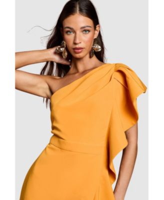 Women's One Shoulder Pencil Midi Dress